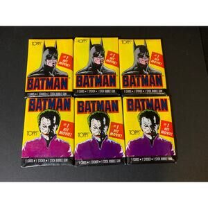 Topps 1989 Batman Movie Trading Card Packs Lot of 6 Sealed Vintage